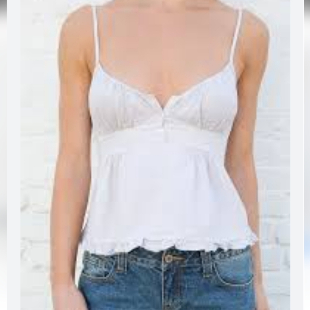 Brandy Melville White Sleeveless Blouse
